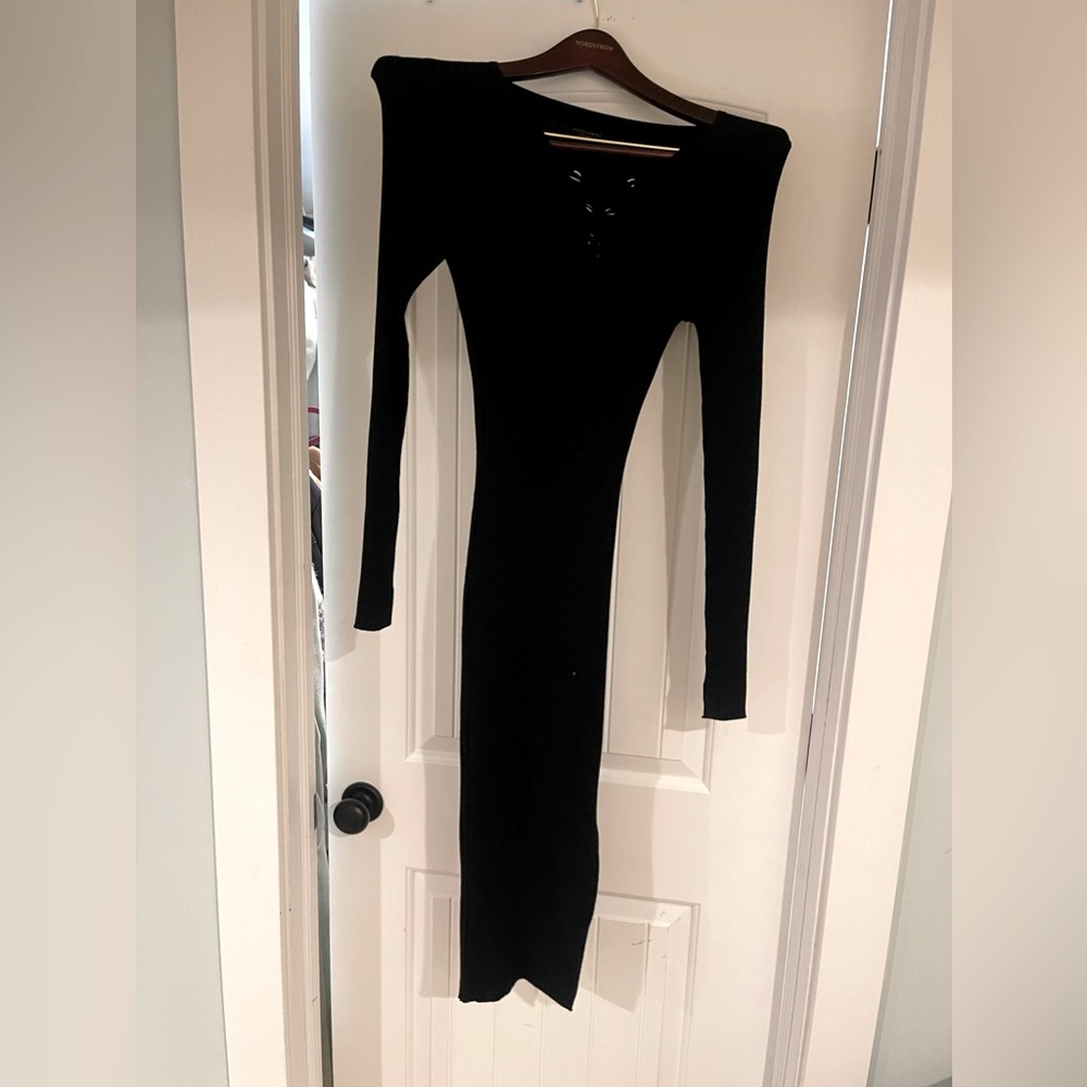 Women’s All Saints Black Sweater Midi Dress- Size Medium